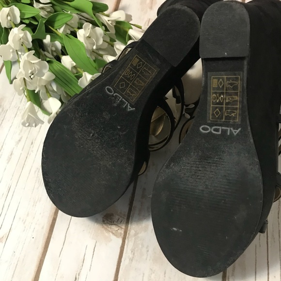 ALDO wedge with Black Studs. Genuine Leather - Picture 6 of 8